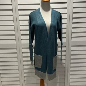 Teal and Gray Women's Cardigan